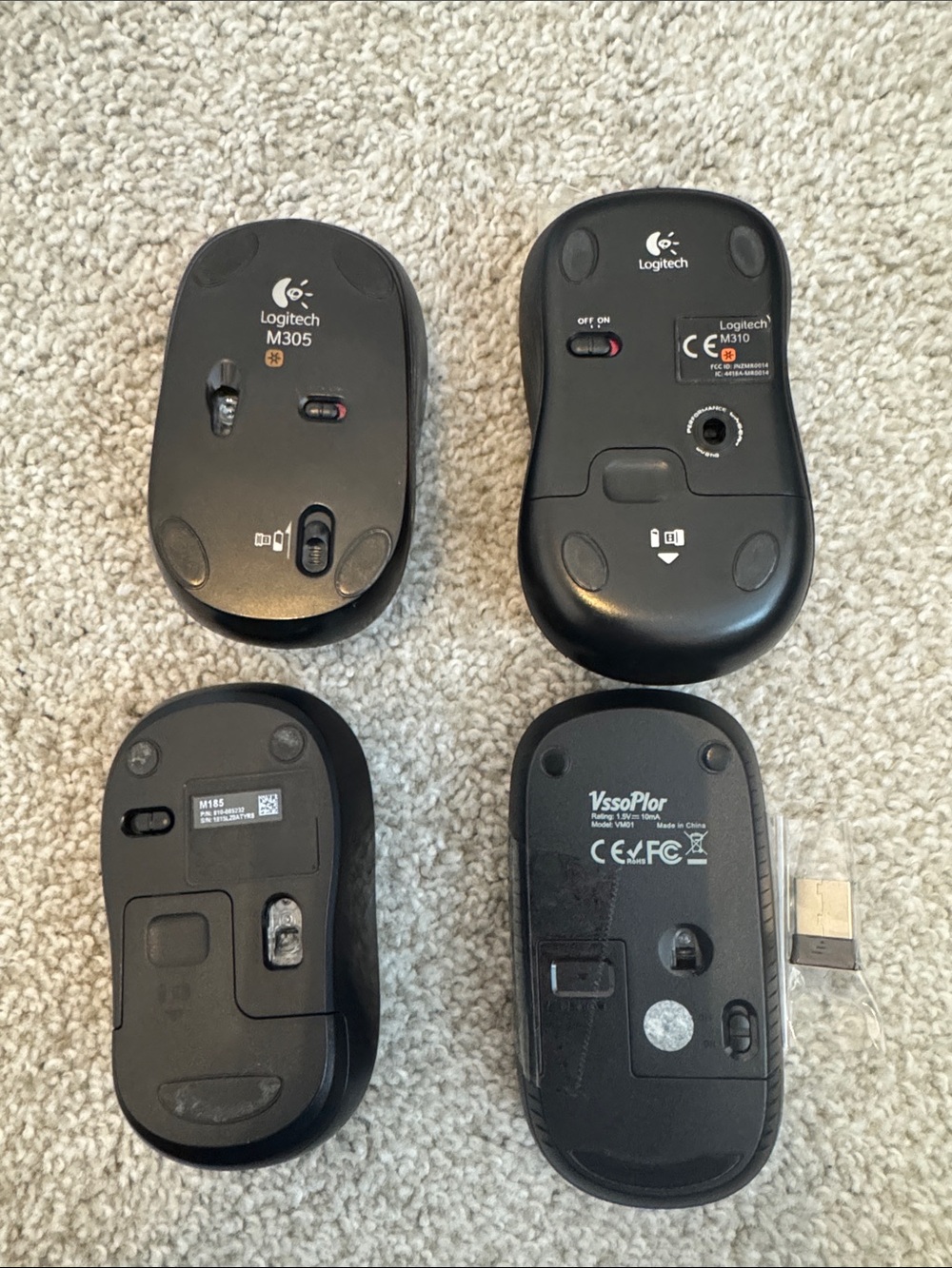 Logitech Wireless Mouse Set - Black, Purple, Blue - Picture 6 of 6